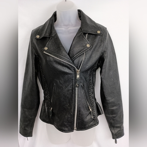 FIRST CLASSICS Motorcycle Black Leather Jacket (#1,241) - Picture 1 of 10